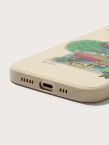 Destinys Art Funda para móvil con estampado floral con letra - Blanco y Negro - Ver 3