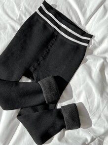 DAZY Quần tất in sọc - màu đen - Xem 4