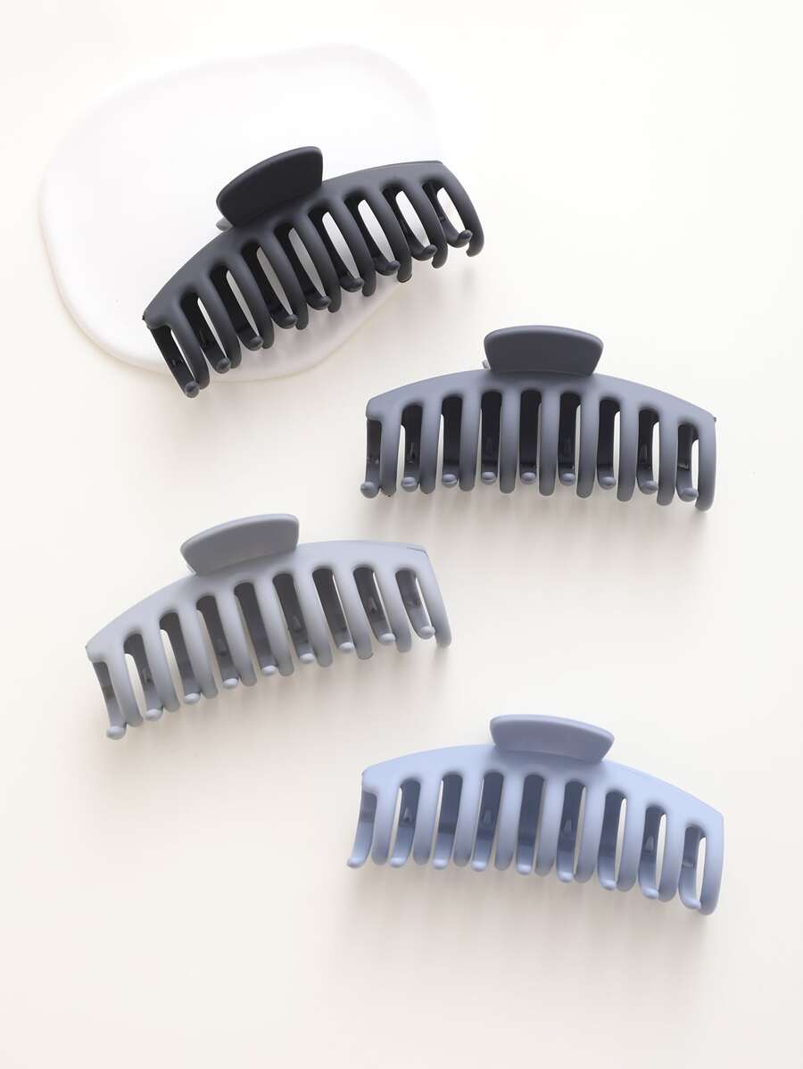 4pcs Solid Hair Claw - Multicolor - View 1