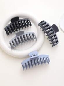 4pcs Solid Hair Claw - Multicolor - View 2