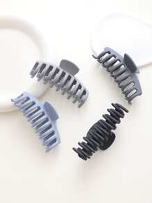 4pcs Solid Hair Claw - Multicolor - View 3