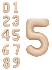 1pc Number Design Balloon, 32 Inch Number Balloon For Birthday Party