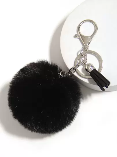 1pc Fluffy Tassel Keychain Key Ring Accessory Car Accessories Bag Charm School Cute Goth Y2k Christmas Gift Ideas Bag Lanyards With Id Holder Car Accessories Bag Charms