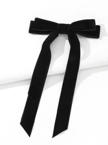 皇室蝴蝶結裝飾髮夾，適用於日常穿著 - 黑色 - 查看 3