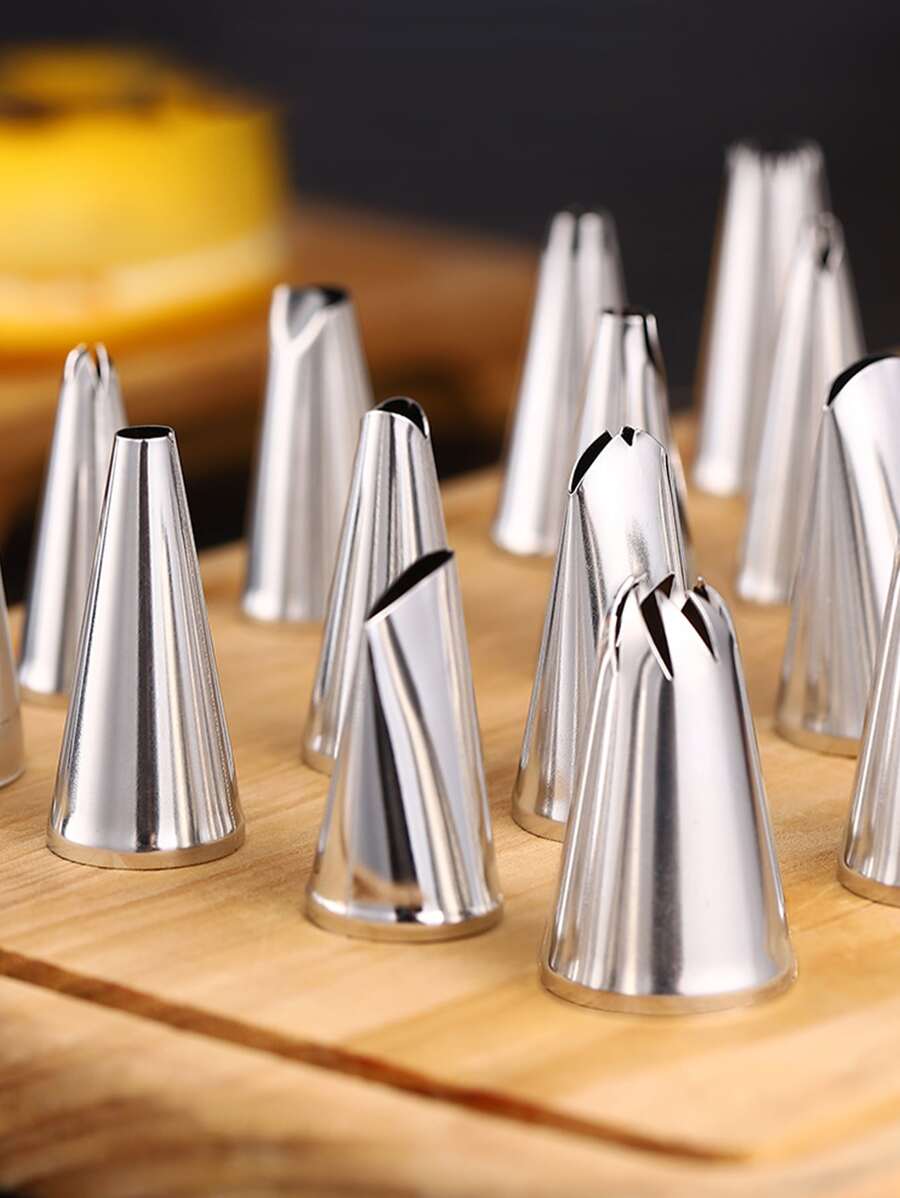 24pcs Stainless Steel Piping Nozzle - Silver - View 1