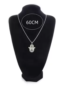 SeuSuk Nam giới thời trang và được ưa chuộng Chi tiết Evil Eye Vòng cổ tay Hamsa bằng thép không gỉ để làm quà tặng trang sức và cho vẻ ngoài sành điệu - Bạc - Xem 3