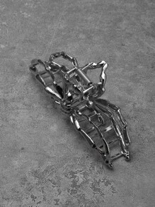 Spider Design Hair Claw For Daily Use For Girls Hairstyles Casual Street Halloween Fall Winter Hair Clip Claw Clip Hair Accessories For Women For Vacation Outfits Woman - Silver - View 4