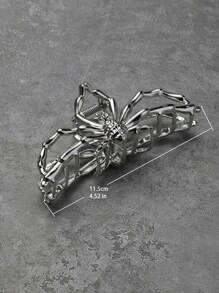 Spider Design Hair Claw For Daily Use For Girls Hairstyles Casual Street Halloween Fall Winter Hair Clip Claw Clip Hair Accessories For Women For Vacation Outfits Woman - Silver - View 5