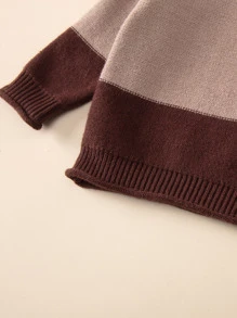 Bebé Jersey de dos tonos de manga raglán con pantalones tejidos - Multicolor - Ver 3