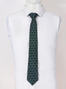 Men Christmas Candy Cane Pattern Tie - Multicolor - View 3