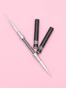 1pc Double-ended Nail Brush - Black - View 2