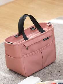 Letter Patched Detail Lunch Bag - Pink - View 2