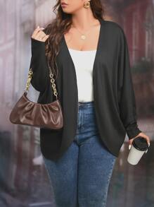 Áo khoác cỡ lớn màu trơn Giải trí - màu đen - Xem 1