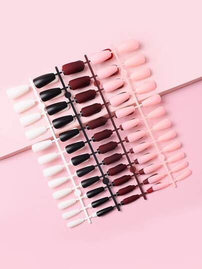 96 片长棺材色哑光假指甲，提升您的外观，美甲用品，美甲