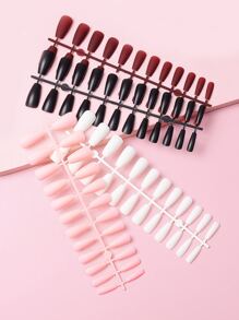 96 片长棺材色哑光假指甲，提升您的外观，美甲用品，美甲 - 彩色 - 查看 6