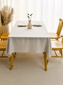 Solid Scallop Trim Tablecloth - Multicolor - View 2