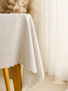 Solid Scallop Trim Tablecloth - Multicolor - View 3