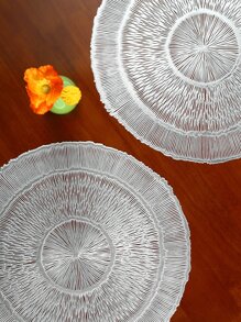 1 pieza Mantel individual de color metálico con abertura - Plateado - Ver 4