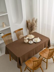 Mantel unicolor ribete en abanico - Café integral - Ver 1