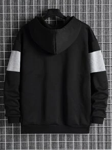 Áo nỉ Nam Dây kéo Khối Màu Giải trí - màu đen - Xem 2