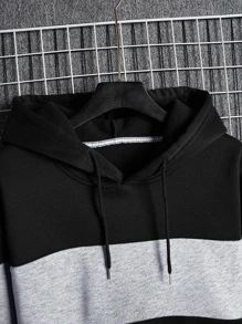 Áo nỉ Nam Dây kéo Khối Màu Giải trí - màu đen - Xem 5