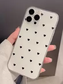 Heart Pattern Clear Phone Case - Clear - View 1