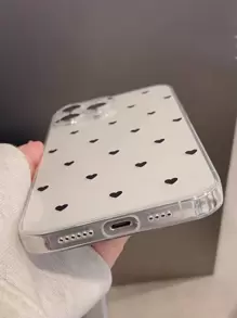 Heart Pattern Clear Phone Case - Clear - View 2