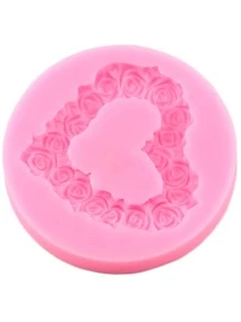 1 个花朵和心形 DIY 硅胶模具 - 粉色 - 查看 2