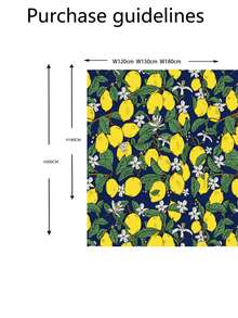 1pc Lemon Print Waterproof Shower Curtain - Multicolor - View 4