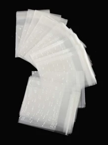 100 Cái Túi Gói Quà In Chấm, Túi Gói PP Trong Suốt Đơn Giản Chấm Bi Cho Quà Tặng - trắng - Xem 3