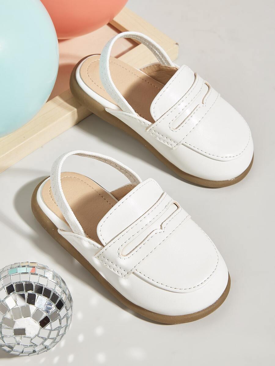 Girls Minimalist Slingback Flats - White - View 1