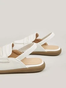 Girls Minimalist Slingback Flats - White - View 4