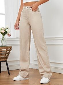 SHEIN Tall High Waist Straight Leg Jeans