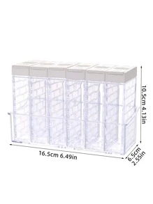 6pcs Clear Spice Jar - White - View 2