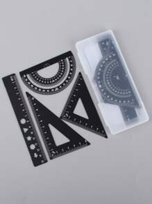 1 set Righello multifunzione in lega, Righelli - nero - Visualizzare 4