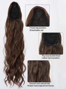 Long Curly Ponytail Synthetic Hair Extension - Brown - View 5