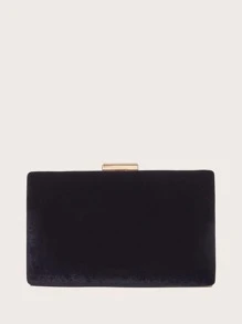 Mini Minimalist Chain Box Bag - Black - View 1