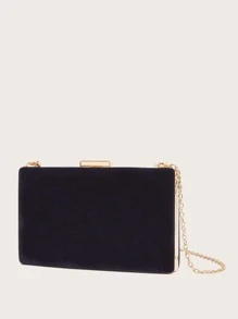 Mini Minimalist Chain Box Bag - Black - View 4