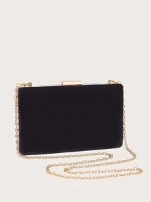 Mini Minimalist Chain Box Bag - Black - View 5