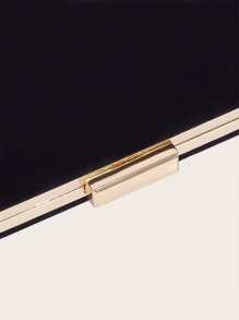 Mini Minimalist Chain Box Bag - Black - View 8