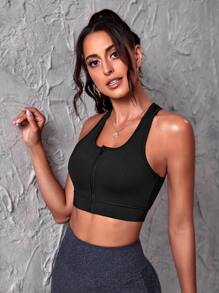 Gameset SHEIN Sport 字母圖案漁網拼接運動型文胸