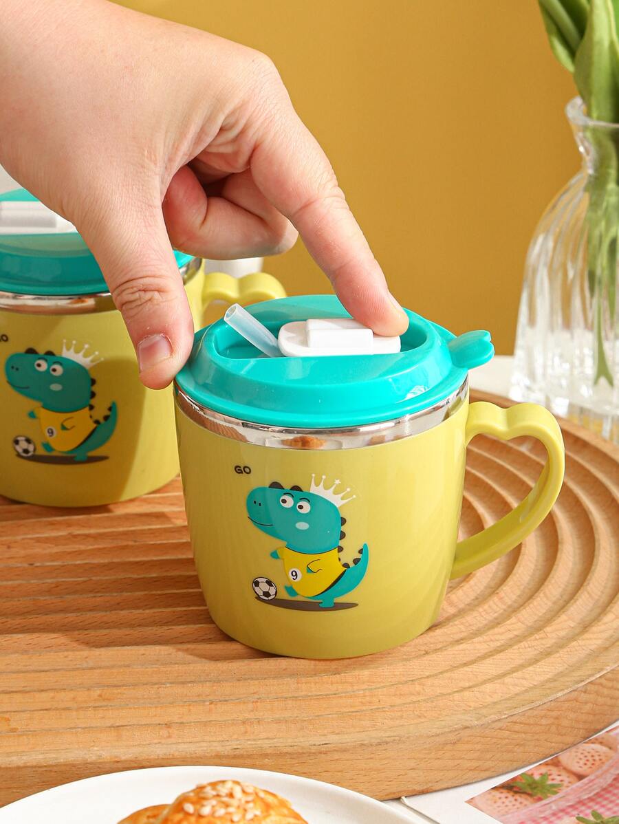 1 pieza Taza mug con patrón de dinosaurio - Multicolor - Ver 1