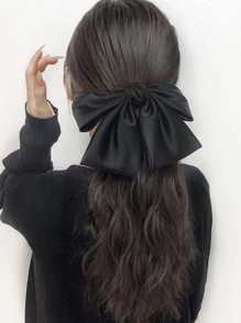 Bow-knot Decor Medium Curly Ponytail Synthetic Hair Extension - Black - View 4