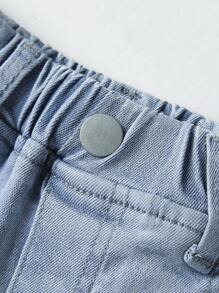 Denim em bé Túi màu trơn - Rửa nhẹ - Xem 3