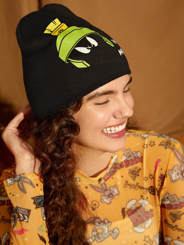 LOONEY TUNES X SHEIN Letter & Cartoon Graphic Beanie SHEIN USA