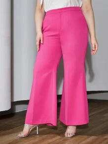 MOTF PREMIUM 大碼喇叭西裝褲 - 玫紅色 - 查看 4