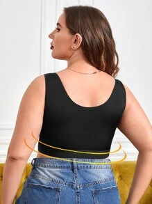 Top faja con encaje en contraste - Negro - Ver 2