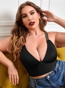 Plus Plain Bralet - Black - View 4