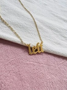Letter Charm Necklace - Yellow Gold - View 1