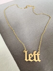 Letter Charm Necklace - Yellow Gold - View 2